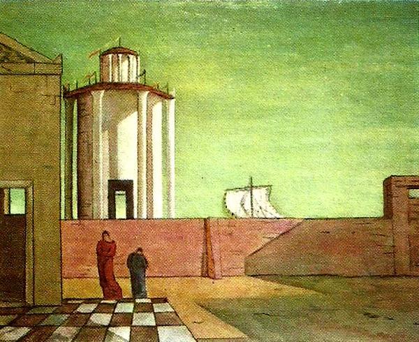 giorgio de chirico ankomstens gata oil painting image